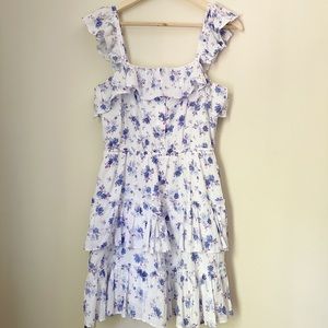 Loveshackfancy target floral purple ruffles tiered dress small